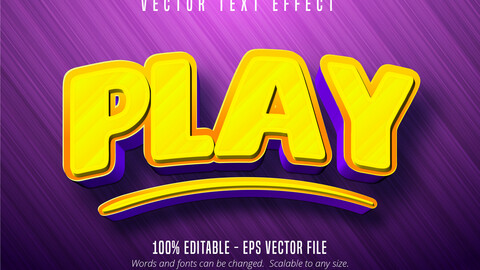 Play text, cartoon style editable text effect