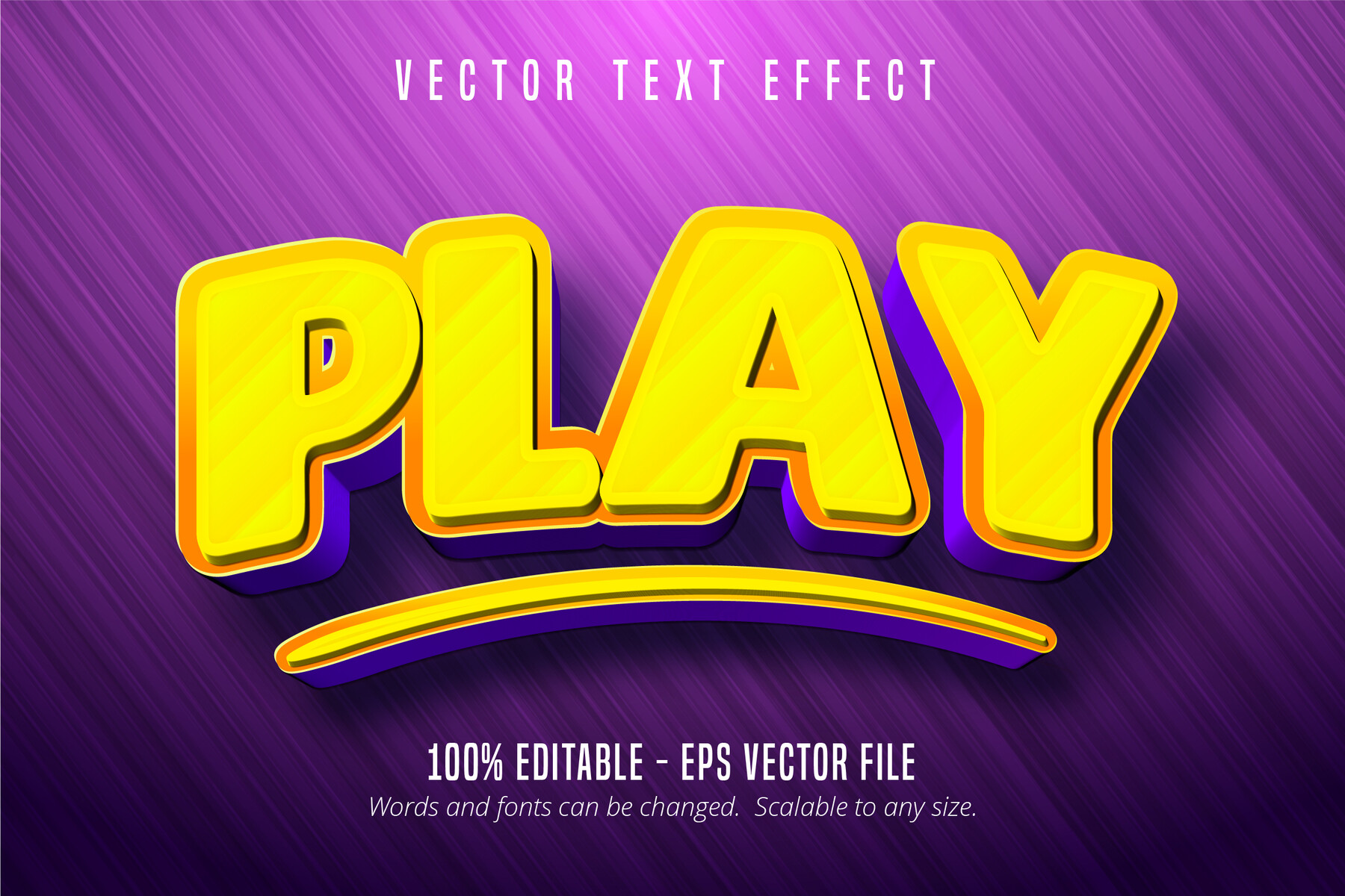 ArtStation - Play text, cartoon style editable text effect | Artworks