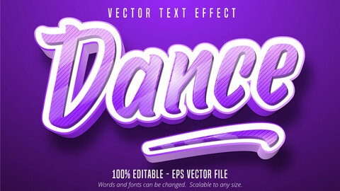 Dance text, cartoon style editable text effect