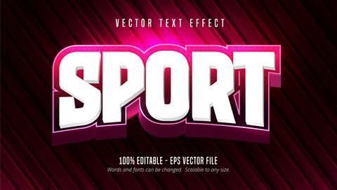 Sport text, cartoon style editable text effect