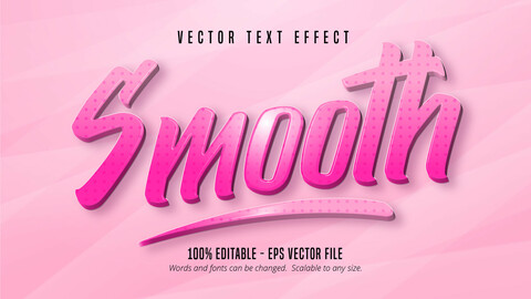 Smooth text, pink cartoon style editable text effect