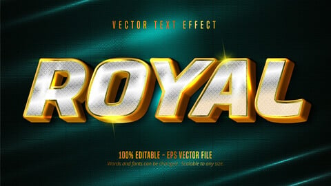 Royal text, gold color style editable text effect