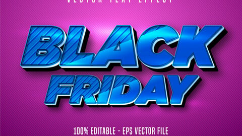 Black Friday text, cartoon style editable text effect