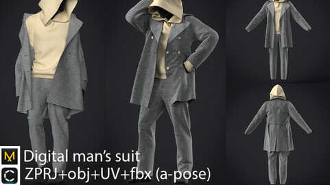 Digital man's suit / marvelous designer