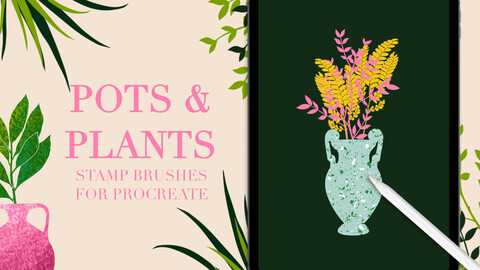 POTS AND PLANTS STAMP BRUSHES FOR PROCREATE