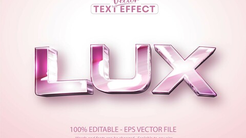 Lux text, shiny rose golden color style editable text effect