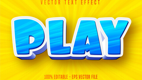 Play text, cartoon style editable text effect