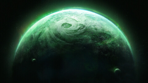 Green Planet 01 (.blend .PSD).