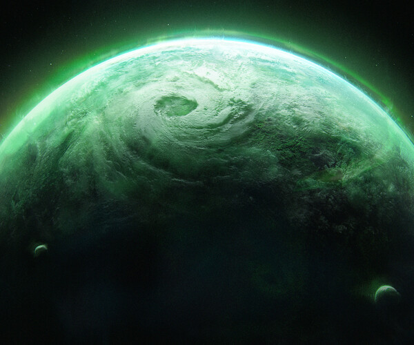 ArtStation - Green Planet 01 (.blend .PSD). | Resources