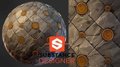 Stylized Ornamental Floor Tiles - Substance Designer