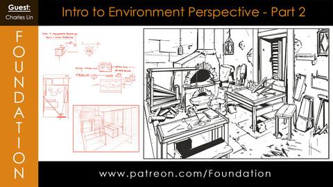 Foundation Art Group - Intro to Environment Perspective Part 2 with Charles Lin