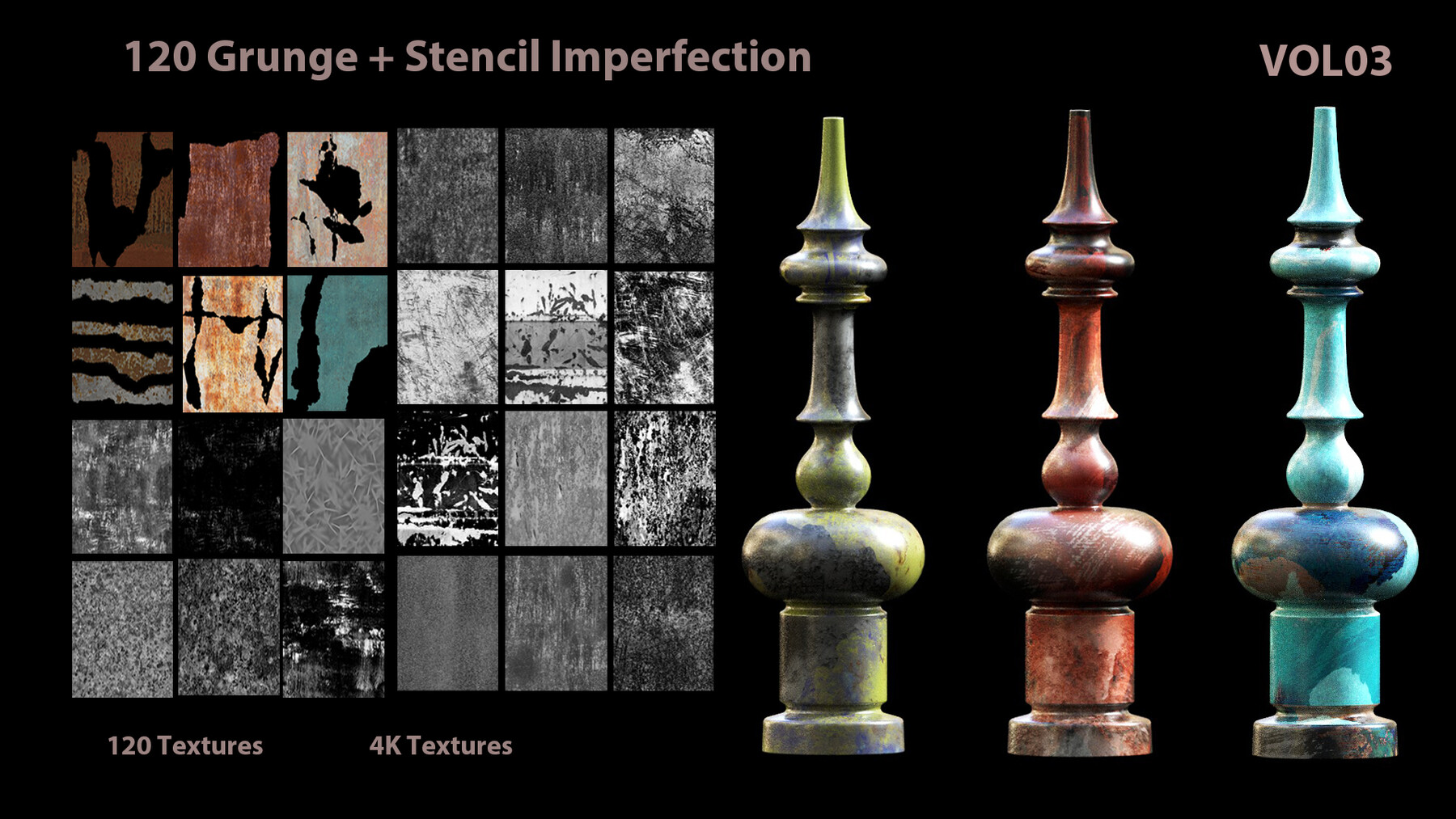 ArtStation - 100 Metal Stencil Imperfection - Vol.1