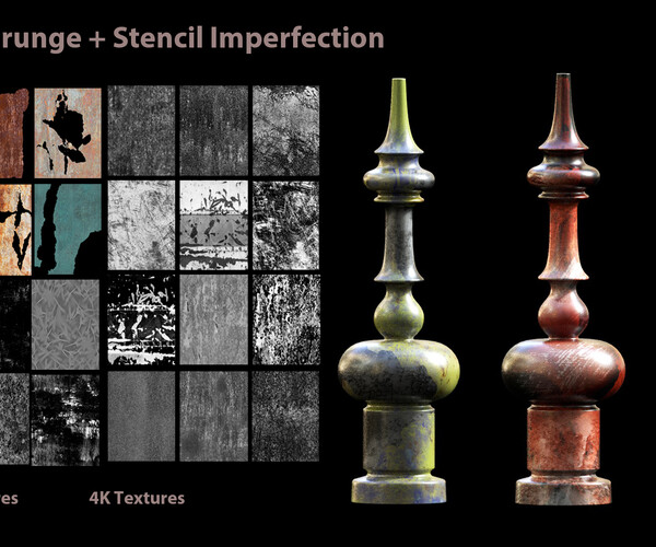 ArtStation - 50 Metal Stencil Imperfection Seamless