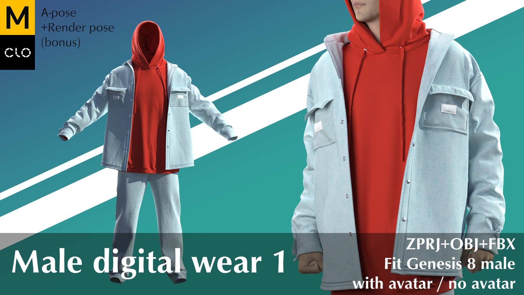 ArtStation - Male digital wear 1 | Game Assets