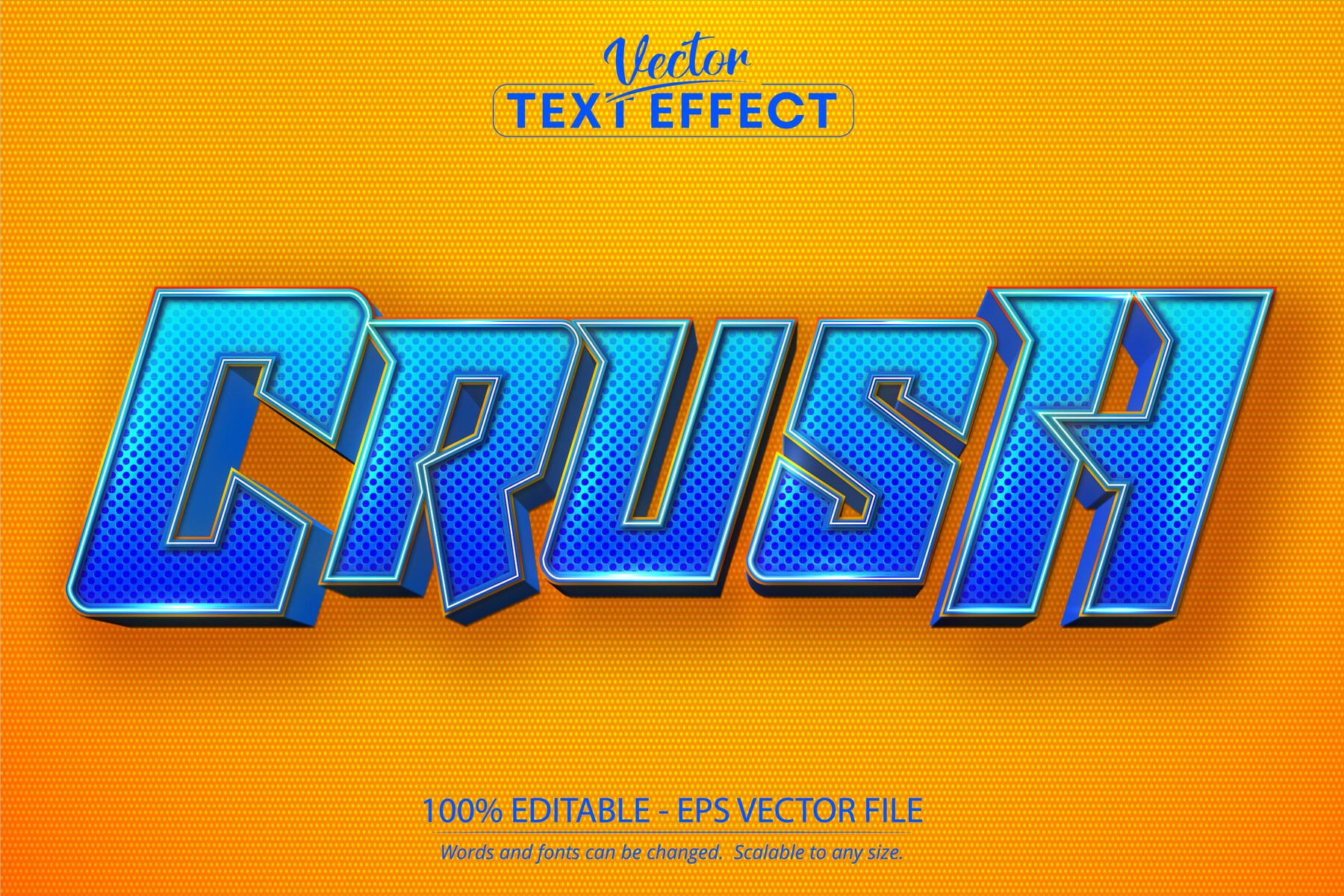 ArtStation Crush text, cartoon style editable text effect Artworks