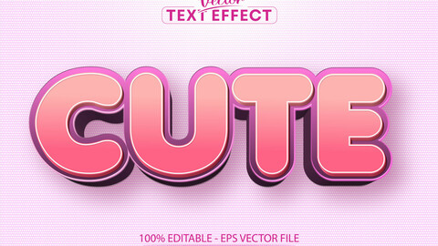 Cute text, cartoon style editable text effect