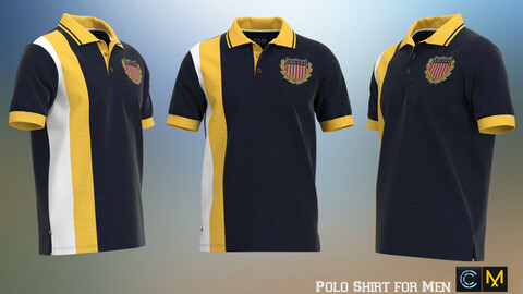 Polo Shirt for Men, marvelous designer,clo3d