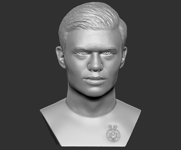 Artstation - Erling Haaland Bust 3d Printing Ready Stl Obj Formats 