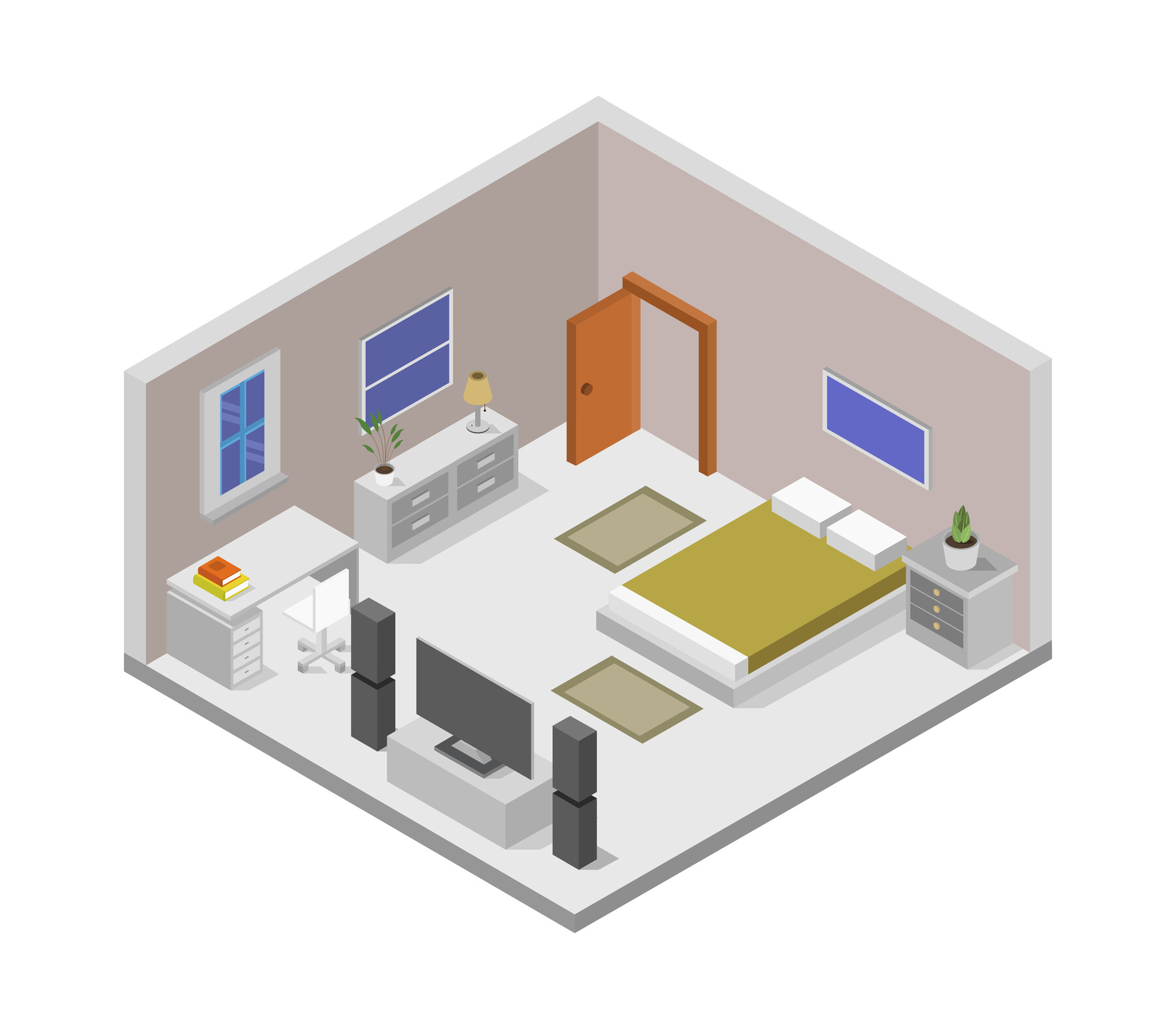 ArtStation - Isometric bedroom | Artworks