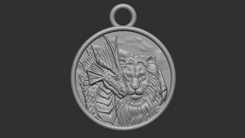 DRAGON PENDANT AND LION