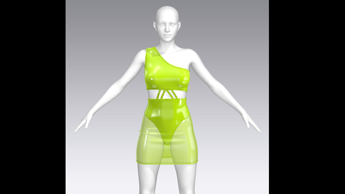 ArtStation - Neon Yellow Latex Dress | Game Assets ArtStation - Neon Yellow Latex Dress | Game Assets