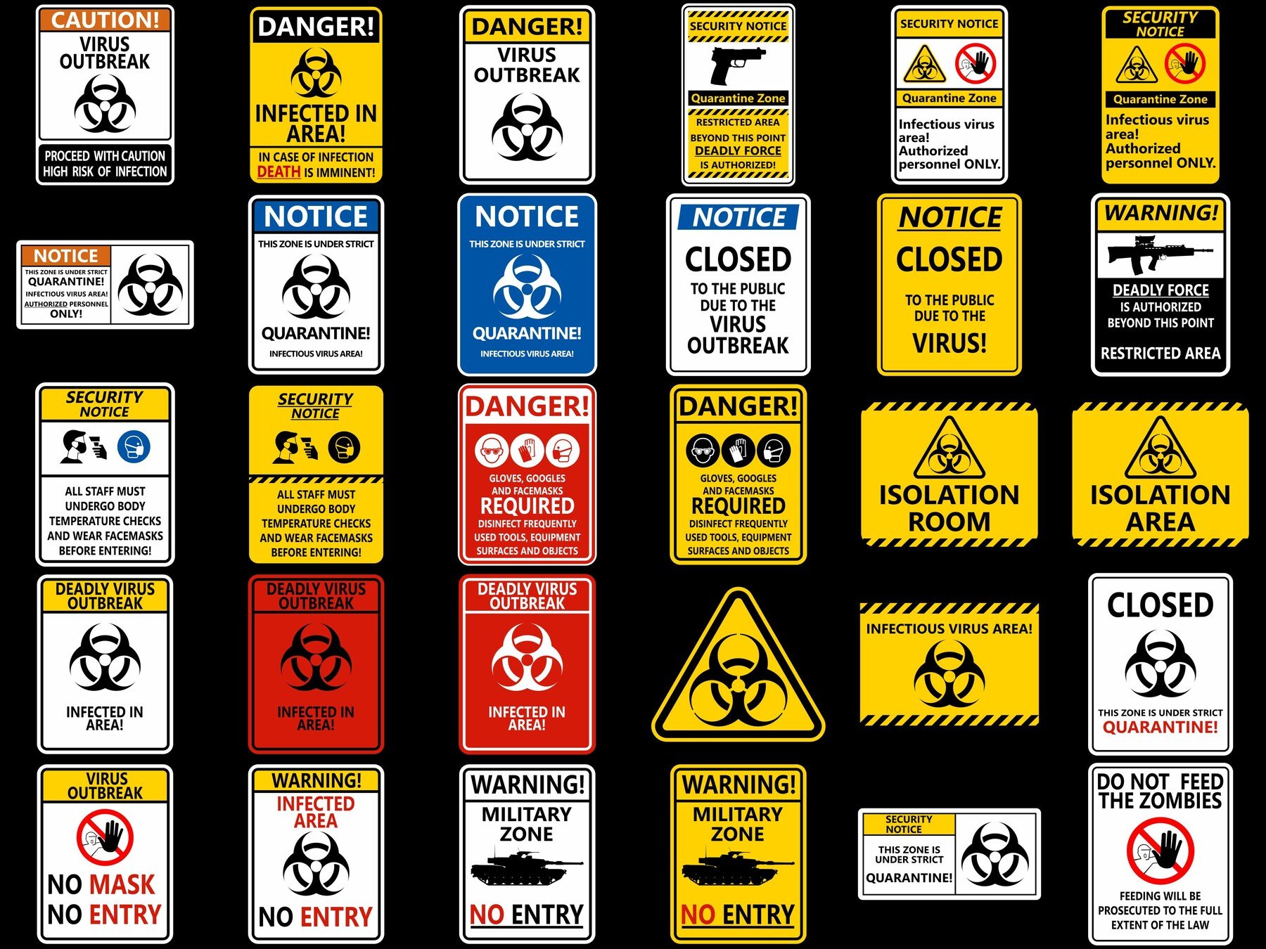 zombie apocalypse labels