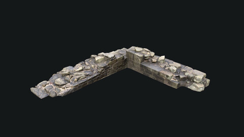 Game Ready Castle Ruins - Part of a Wall