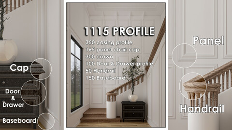 1115 Molding Profile CASING +PANEL CHAIR CAP +CROWN +DOOR & DRAWER +HANDRAIL +BASEBOARD