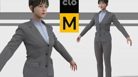 Women's working suit bussiness suit Marvelous Designer project