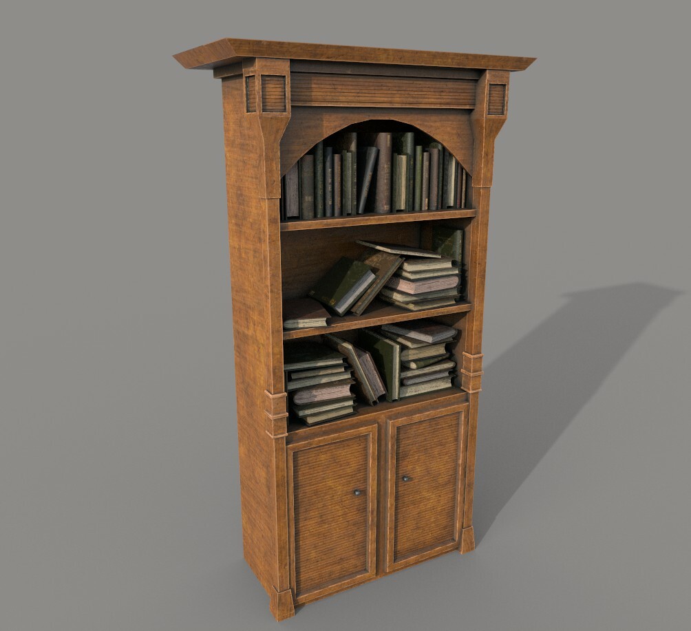 ArtStation - Medieval Bookshelf PBR Library | Game Assets