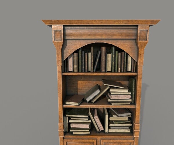 ArtStation - Medieval Bookshelf PBR Library | Game Assets