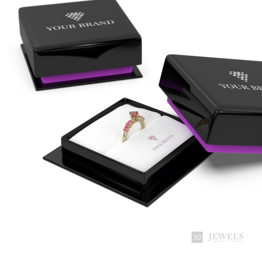 ArtStation - Jewelry Box 3D Model With KeyShot Scene Setup For Ring ...