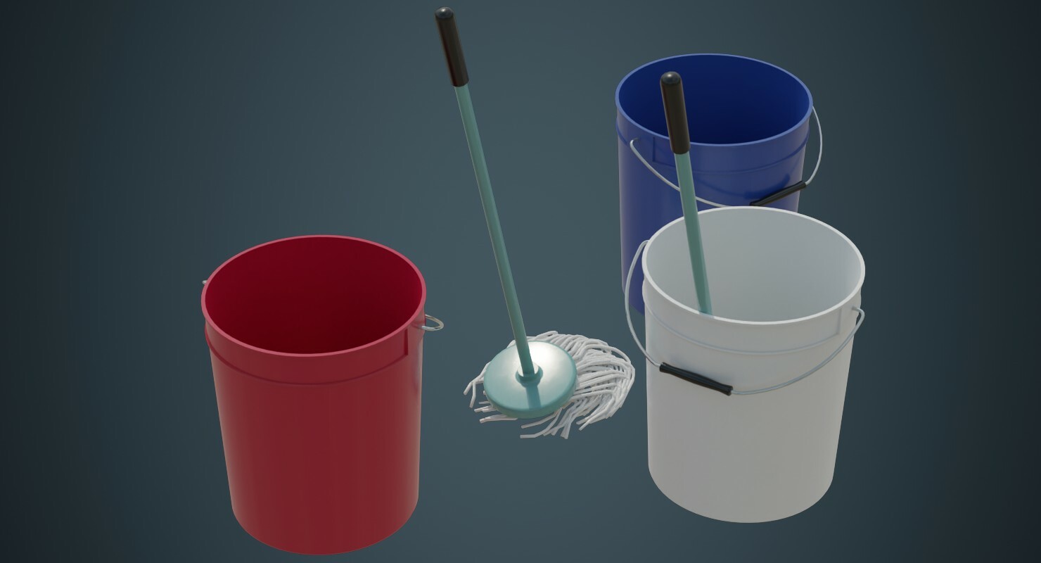 ArtStation Bucket And Mop 1A Game Assets