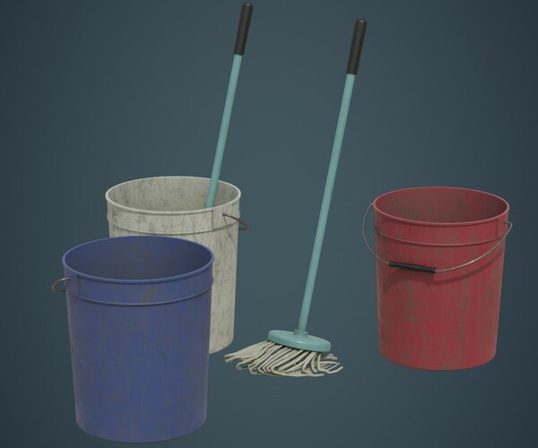 ArtStation Bucket And Mop 1B Game Assets