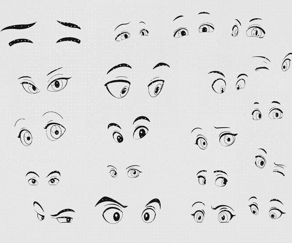 ArtStation - Procreate Eyes Stamp Brushes, Manga Anime Eyes Stamps Set ...