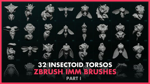 Alien Insectoid Torsos – 32 IMM Brushes Part I