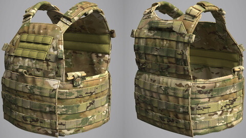 Military Bulletproof Plate Carrier Vest LBT 6094 (Marvelous Designer / Clo 3D project)