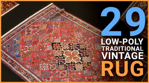Low-Poly Persian Traditional Vintage Rugs (Carpet)