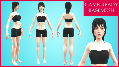 Xian: Cartoon Female Character - Stylized Basemesh Female