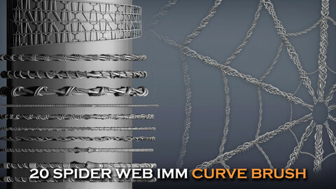 20 Spiderweb Zbrush IMM Brushes (Blender)