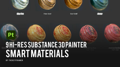9 Hi-Res Substance 3D Painter Smart Materials - by Thekeyframer