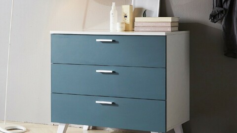 turquoise wide 3-tier 800 chest of drawers