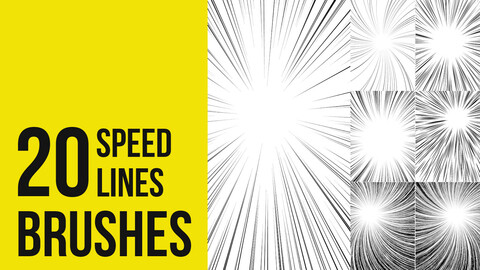 Comic and manga speedlines BRUSHES for Photoshop