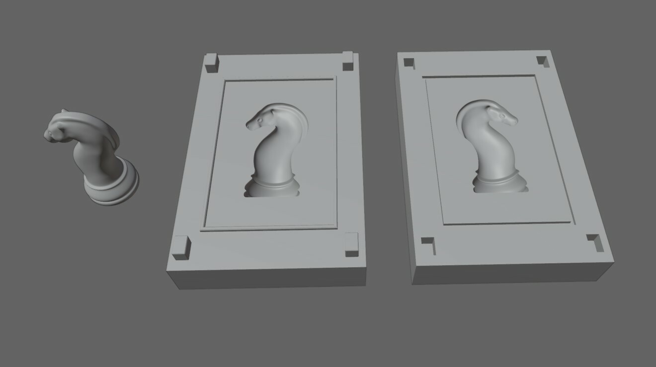 Mold for Horse - Chess Game - Form - Xadrez Molde Forma 3D model 3D  printable