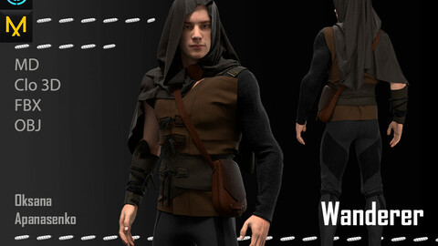 Wanderer. Clo 3D/MD project + OBJ, FBX files