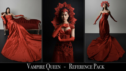 x125 Red Vampire Queen  - Pose Reference Pack