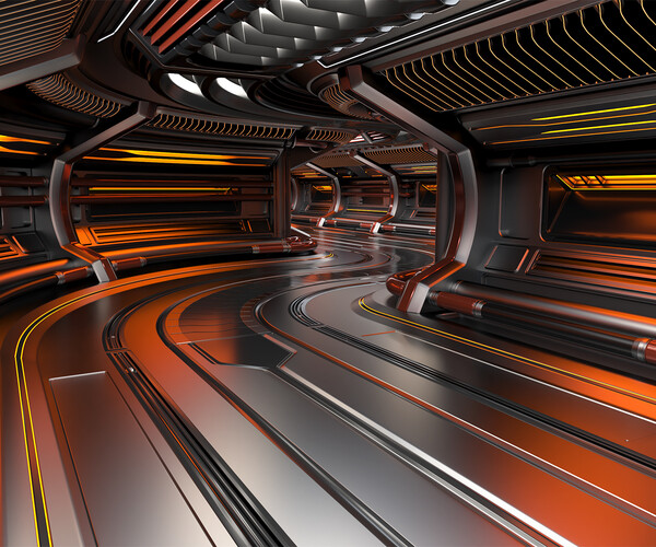 ArtStation - Sci - Fi Modular Corridor 3 - 3D Model | Game Assets