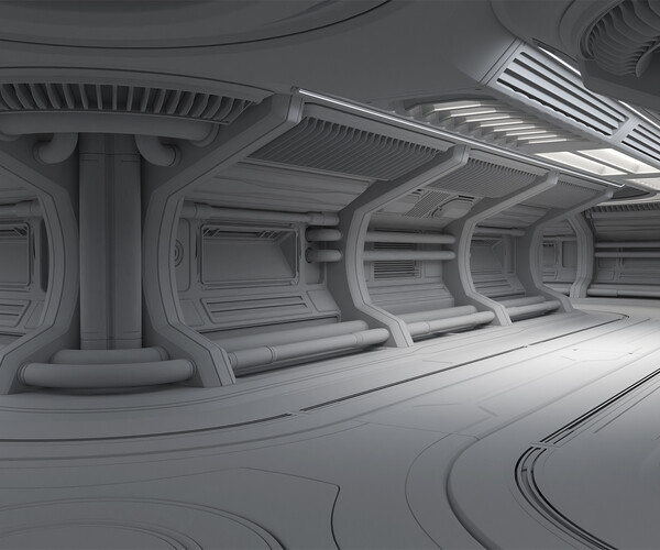 ArtStation - Sci - Fi Modular Corridor 3 - 3D Model | Game Assets