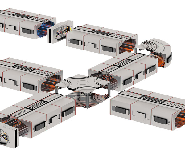 ArtStation - Sci - Fi Modular Corridor 3 - 3D Model | Game Assets