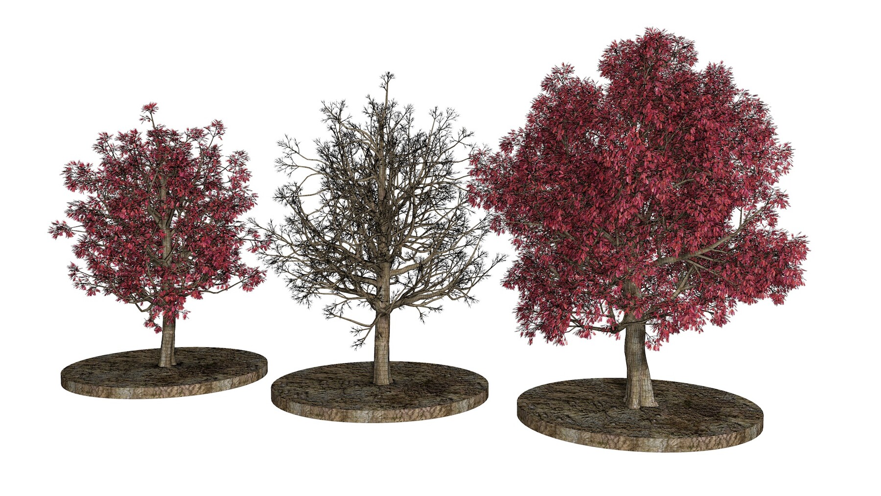 ArtStation - Three Pink trees v2 | Resources